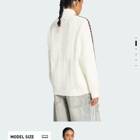 NWOT Adidas Women's Cream Cardigan with Burgundy Accents - Picture 3 of 15